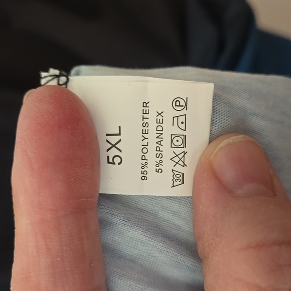 Ombre, Short Sleeve Tee, Black, Blue, 5XL, Machine Wash, 100% Polyester, Soft - Picture 3 of 10